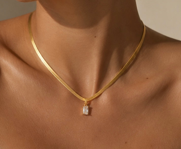 Emerald Baguette Necklace