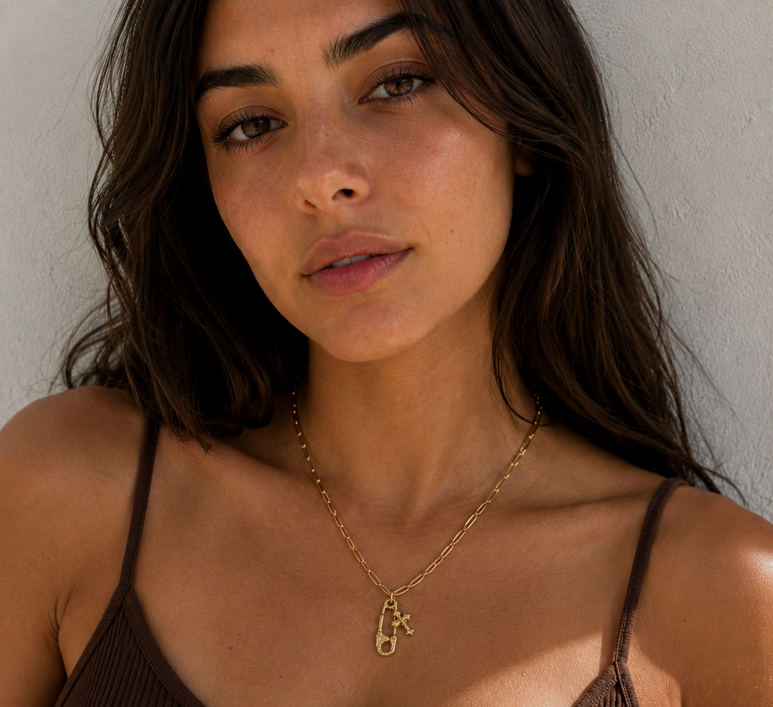 The Safety Pin Charm Necklace