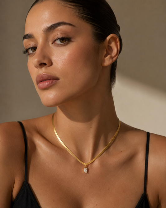 Emerald Baguette Necklace