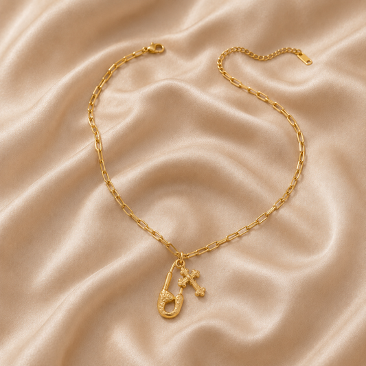 The Safety Pin Charm Necklace