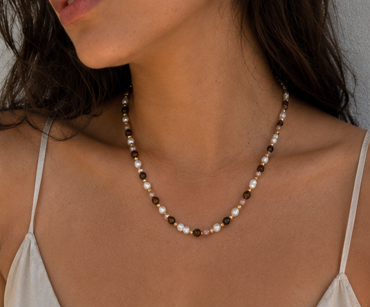 The Solene Pearl & Gemstone Necklace