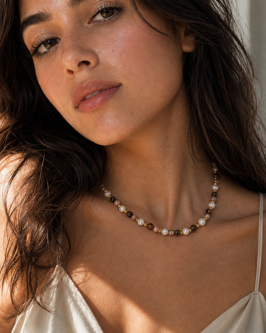 The Solene Pearl & Gemstone Necklace